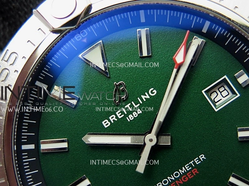 Avenger Chronometer 44mm SS B50 Best Version Green Dial On Black Leather Strap A2836