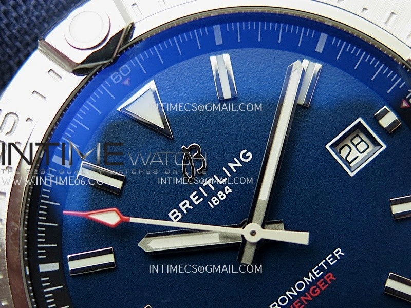 Avenger Chronometer 45mm SS B50F 1:1 Best Edition Blue Dial On Blue Nylon Strap A2824