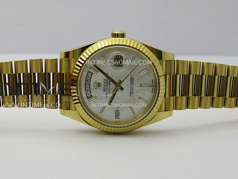Day Date 40 YG 228238 THBF 1:1 Gain Weight Best Edition White MOP Dial T Diamond Marker on President Bracelet VR3255 V3