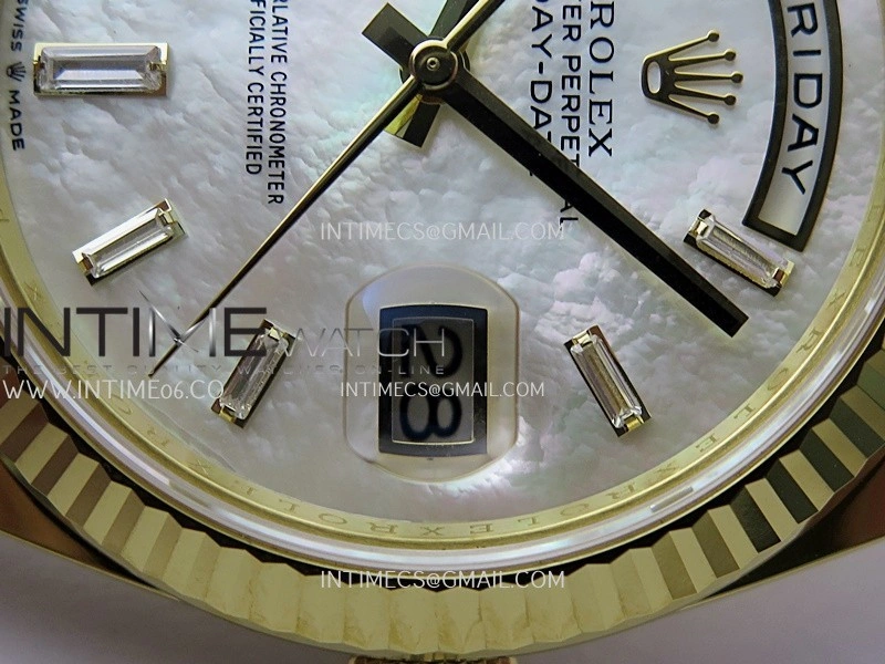 Day Date 40 YG 228238 THBF 1:1 Gain Weight Best Edition White MOP Dial T Diamond Marker on President Bracelet VR3255 V3