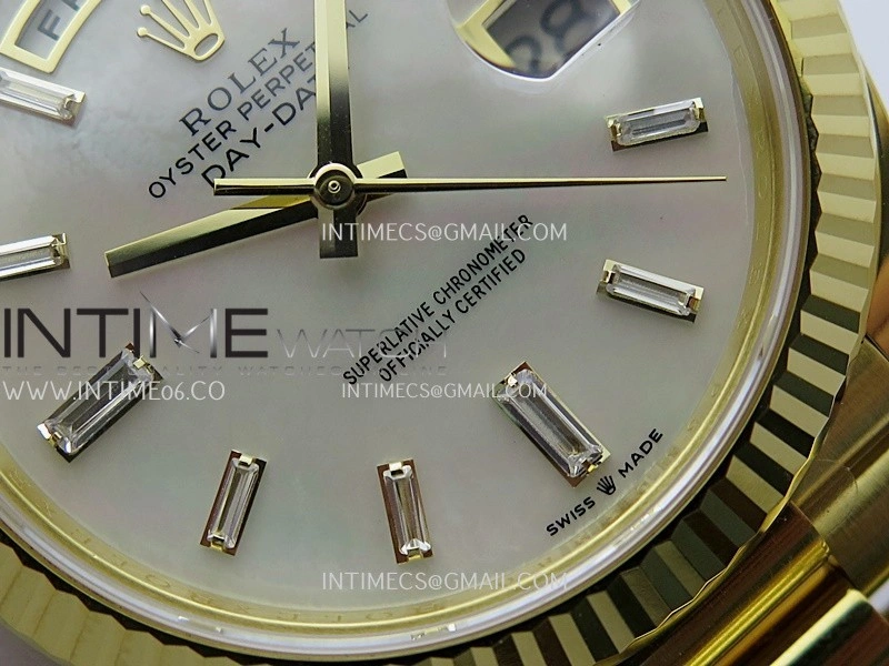 Day Date 40 YG 228238 THBF 1:1 Gain Weight Best Edition White MOP Dial T Diamond Marker on President Bracelet VR3255 V3