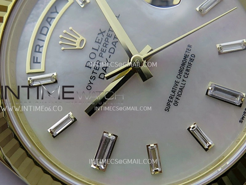 Day Date 40 YG 228238 THBF 1:1 Gain Weight Best Edition White MOP Dial T Diamond Marker on President Bracelet VR3255 V3