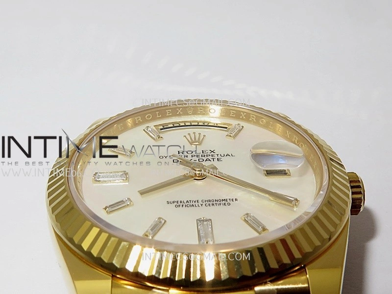 Day Date 40 YG 228238 THBF 1:1 Gain Weight Best Edition White MOP Dial T Diamond Marker on President Bracelet VR3255 V3