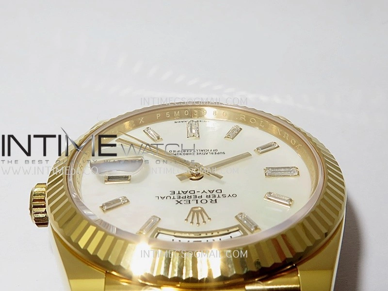 Day Date 40 YG 228238 THBF 1:1 Gain Weight Best Edition White MOP Dial T Diamond Marker on President Bracelet VR3255 V3