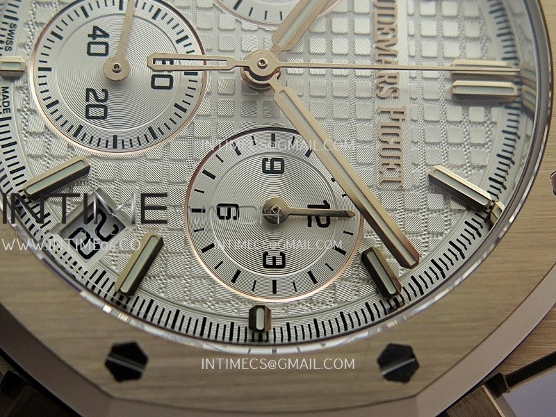 Royal Oak Chrono 26240 RG Gain Weight V2 DDF 1:1 Best Edition Silver Dial On Brown Leather Strap Super Clone DD4401