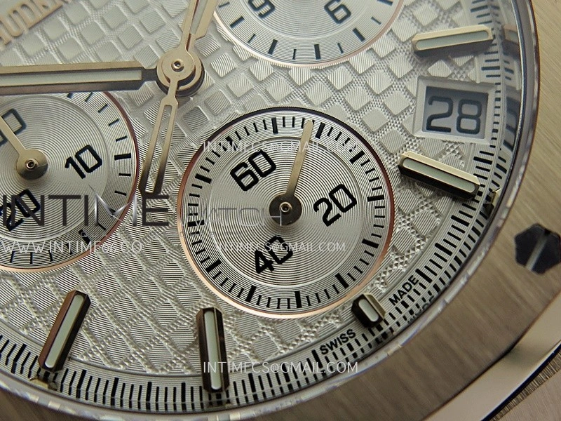 Royal Oak Chrono 26240 RG Gain Weight V2 DDF 1:1 Best Edition Silver Dial On Brown Leather Strap Super Clone DD4401