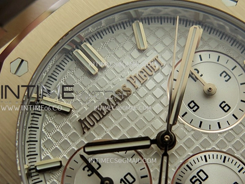 Royal Oak Chrono 26240 RG Gain Weight V2 DDF 1:1 Best Edition Silver Dial On Brown Leather Strap Super Clone DD4401