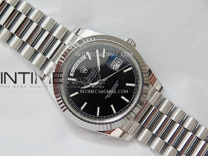 Day Date 228239 40mm Gain Weight V3 THBF 1:1 Best Edition Black Dial Stick Marker On President Bracelet VR3255