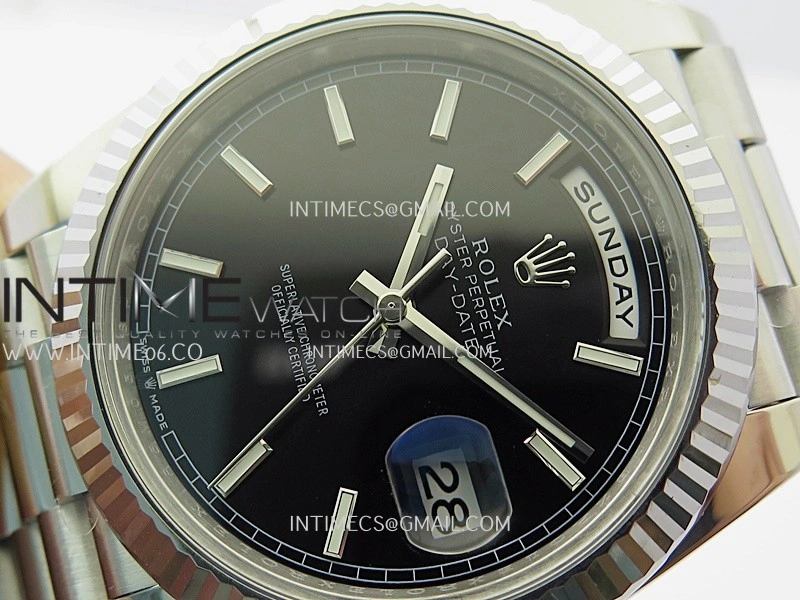 Day Date 228239 40mm Gain Weight V3 THBF 1:1 Best Edition Black Dial Stick Marker On President Bracelet VR3255