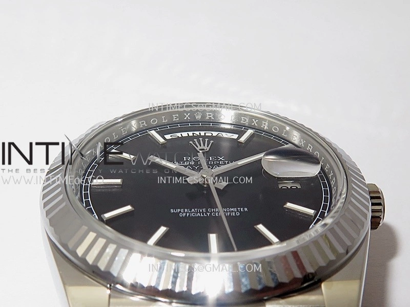 Day Date 228239 40mm Gain Weight V3 THBF 1:1 Best Edition Black Dial Stick Marker On President Bracelet VR3255