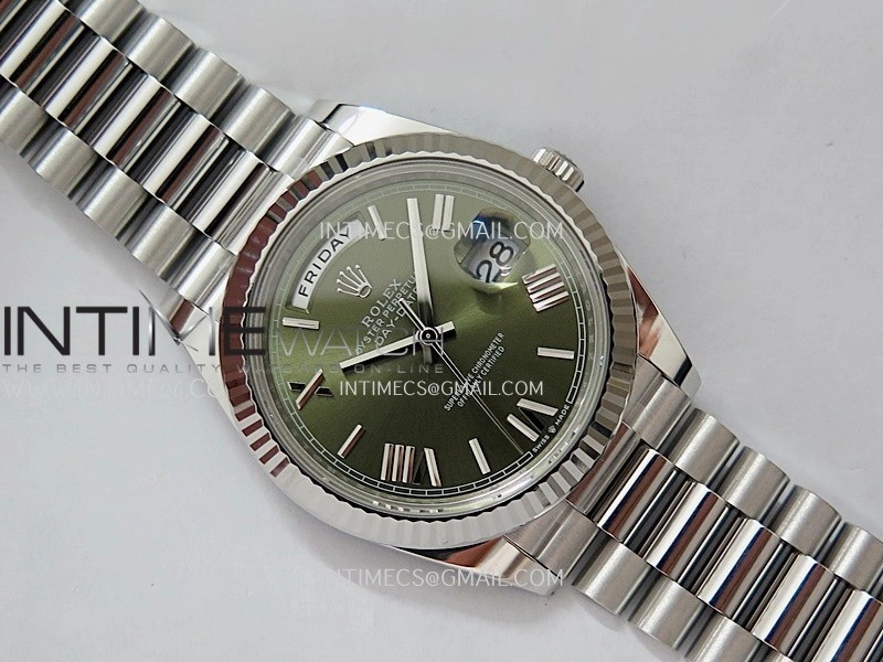Day Date 228239 40mm Gain Weight V3 THBF 1:1 Best Edition Green Dial Roman Marker On President Bracelet VR3255