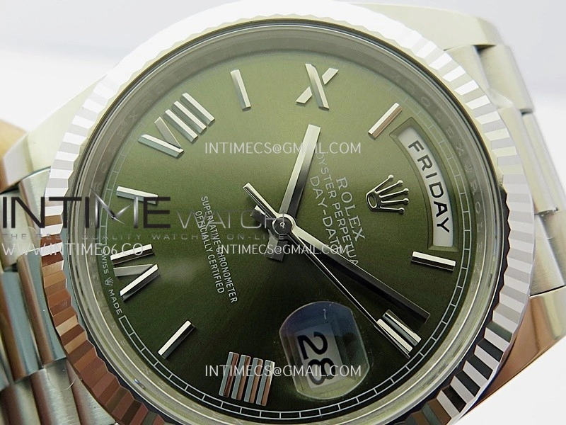 Day Date 228239 40mm Gain Weight V3 THBF 1:1 Best Edition Green Dial Roman Marker On President Bracelet VR3255
