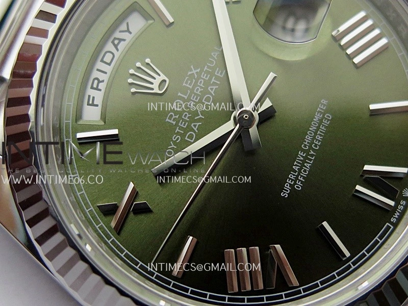 Day Date 228239 40mm Gain Weight V3 THBF 1:1 Best Edition Green Dial Roman Marker On President Bracelet VR3255