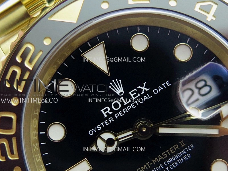 GMT Master II 126718 GRNR Gain Weight V4 Gold Factory 1:1 Best Edition Black Dial On YG Jubilee Bracelet SH3285 CHS