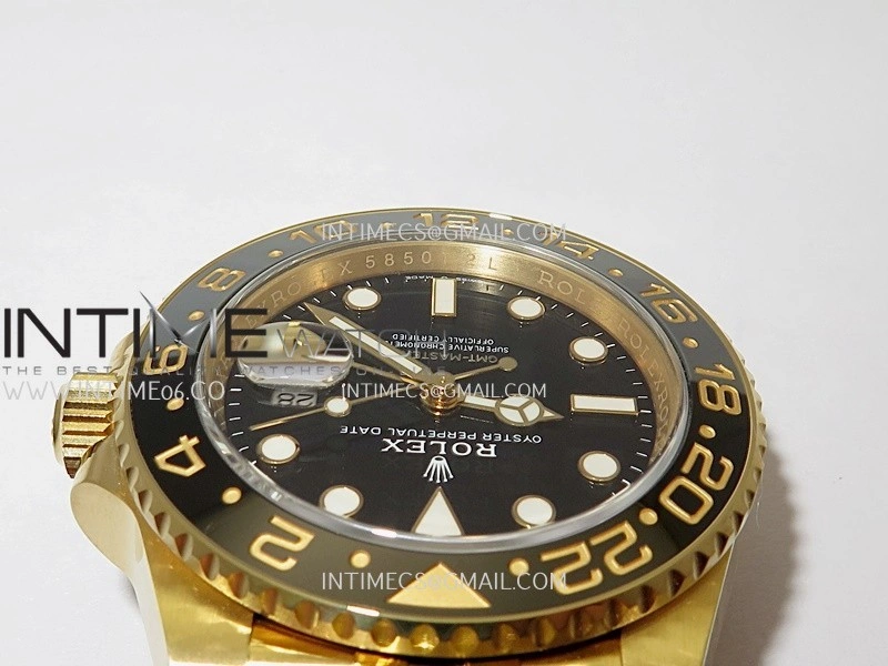 GMT Master II 126718 GRNR Gain Weight V4 Gold Factory 1:1 Best Edition Black Dial On YG Jubilee Bracelet SH3285 CHS
