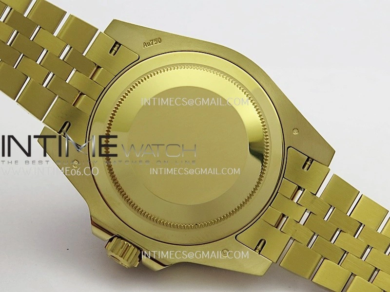 GMT Master II 126718 GRNR Gain Weight V4 Gold Factory 1:1 Best Edition Black Dial On YG Jubilee Bracelet SH3285 CHS
