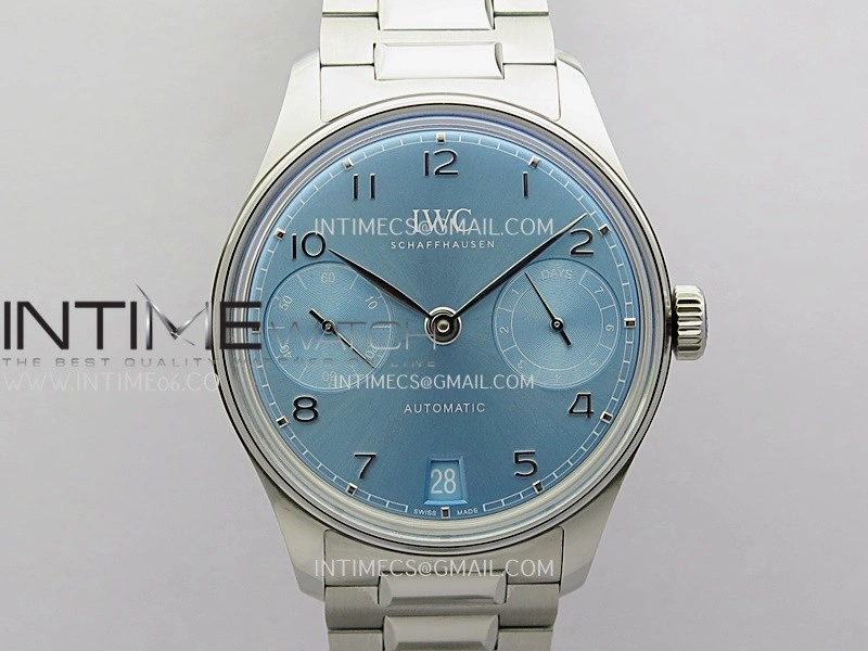 Portugieser IW501708 42mm SS APSF 1:1 Best Edition Ice Blue Dial On SS Bracelet A52010
