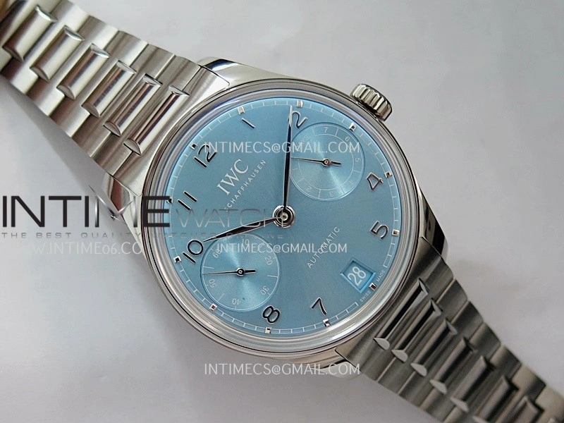 Portugieser IW501708 42mm SS APSF 1:1 Best Edition Ice Blue Dial On SS Bracelet A52010