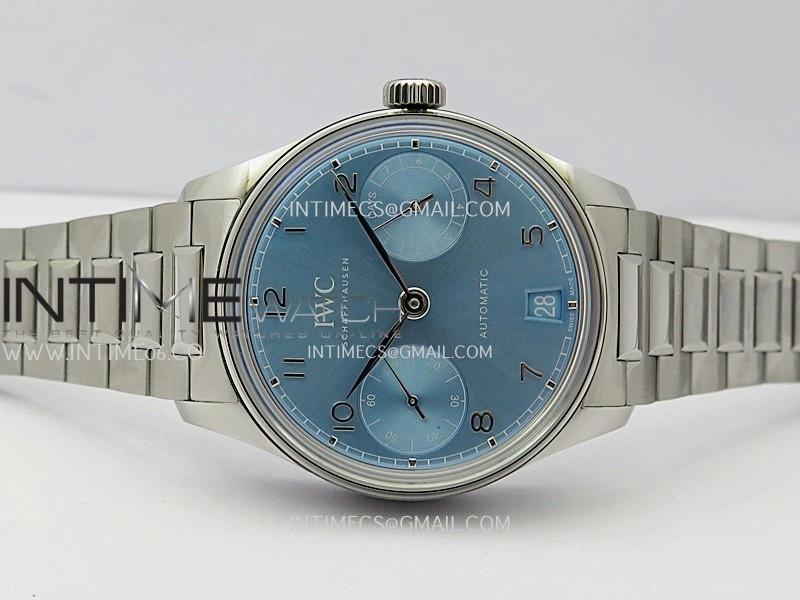 Portugieser IW501708 42mm SS APSF 1:1 Best Edition Ice Blue Dial On SS Bracelet A52010