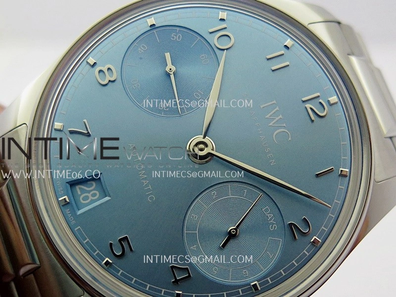 Portugieser IW501708 42mm SS APSF 1:1 Best Edition Ice Blue Dial On SS Bracelet A52010