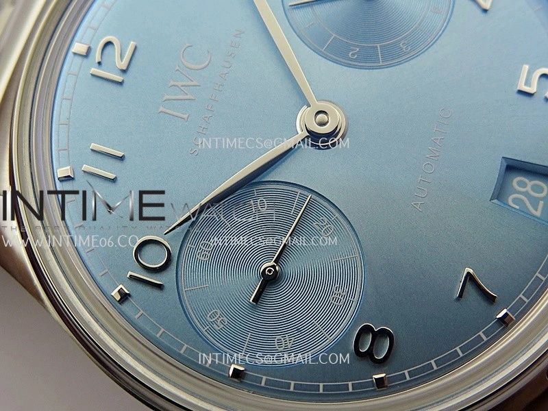 Portugieser IW501708 42mm SS APSF 1:1 Best Edition Ice Blue Dial On SS Bracelet A52010