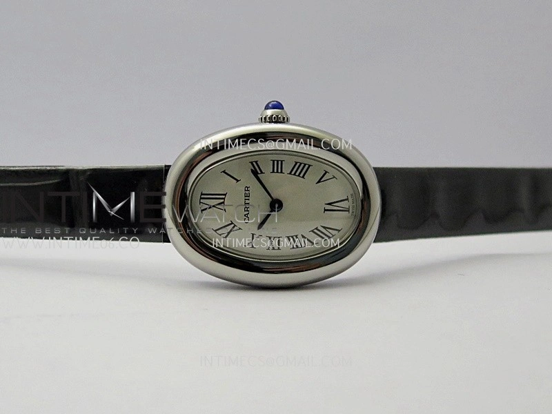 Baignoire Watch SS AF 1:1 Best Edition Silver Dial On Black Croco Strap RONDA Quartz