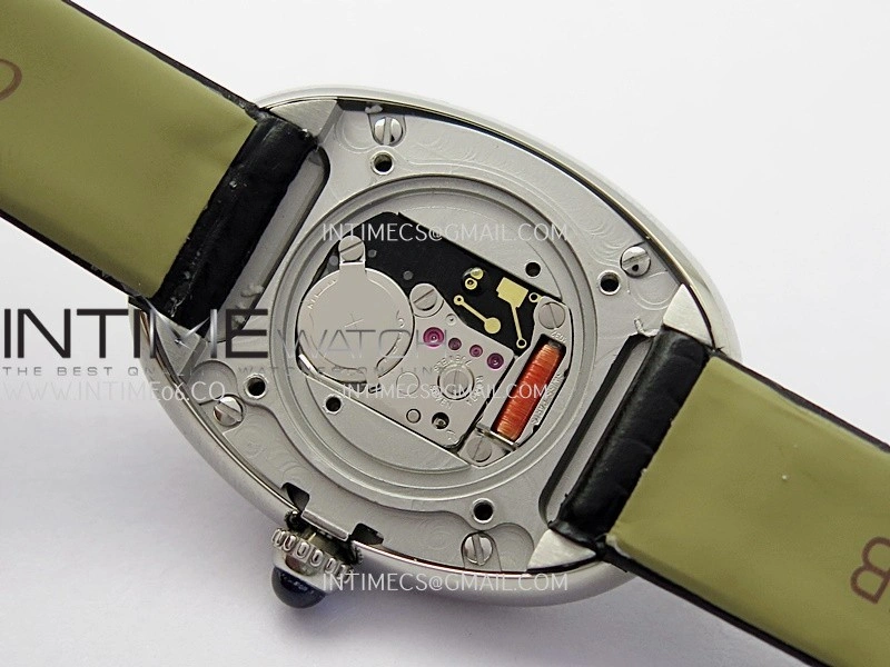 Baignoire Watch SS AF 1:1 Best Edition Silver Dial On Black Croco Strap RONDA Quartz