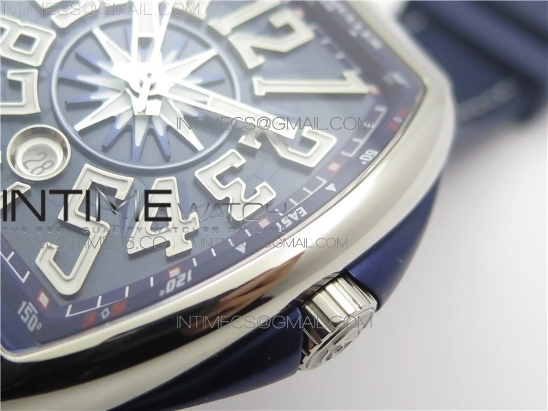 Vanguard V45 SS ZF Best Edition Blue Textured Dial on Blue Rubber Strap MIYOTA 9015