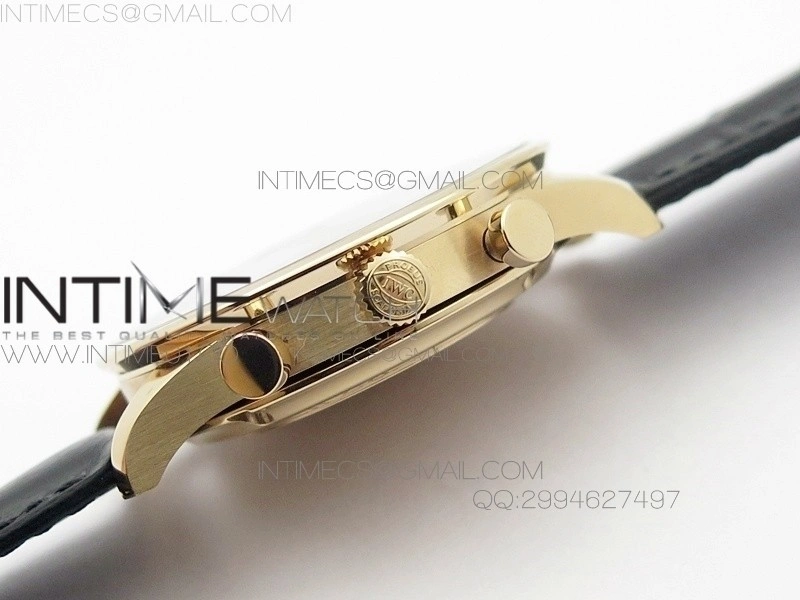 Portuguese IW371415 ZF V3 1:1 Best Edition RG Black dial on Black Leather Strap A79350