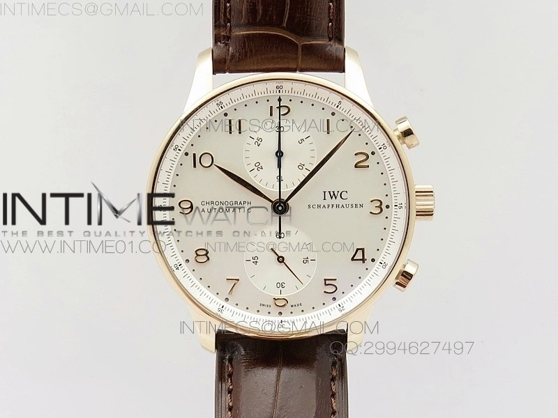 Portuguese IW371480 ZF V3 1:1 Best Edition RG White dial on Brown Leather Strap A79350