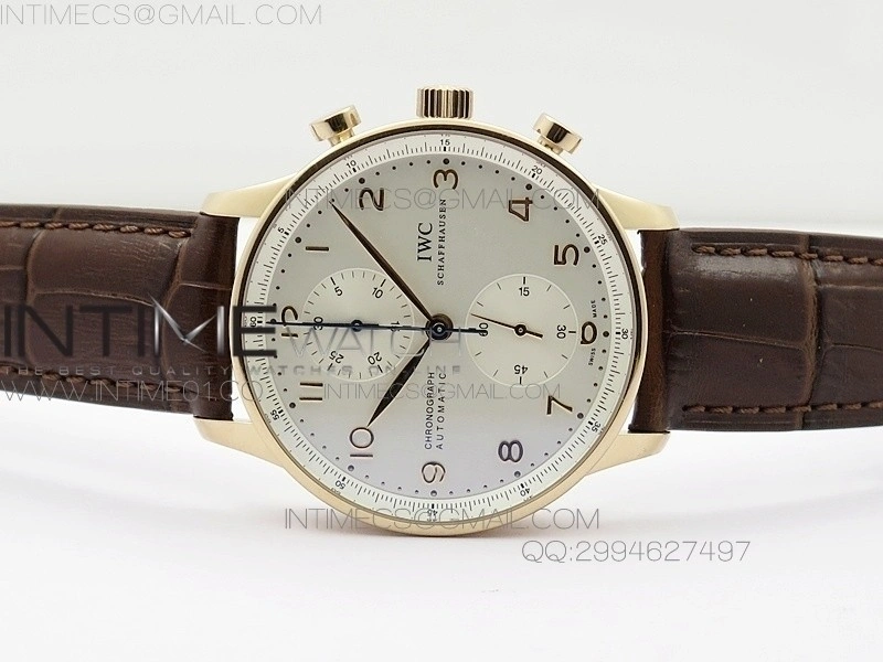 Portuguese IW371480 ZF V3 1:1 Best Edition RG White dial on Brown Leather Strap A79350