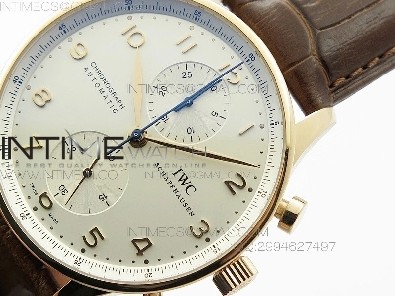 Portuguese IW371480 ZF V3 1:1 Best Edition RG White dial on Brown Leather Strap A79350
