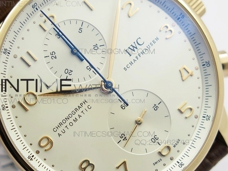 Portuguese IW371480 ZF V3 1:1 Best Edition RG White dial on Brown Leather Strap A79350