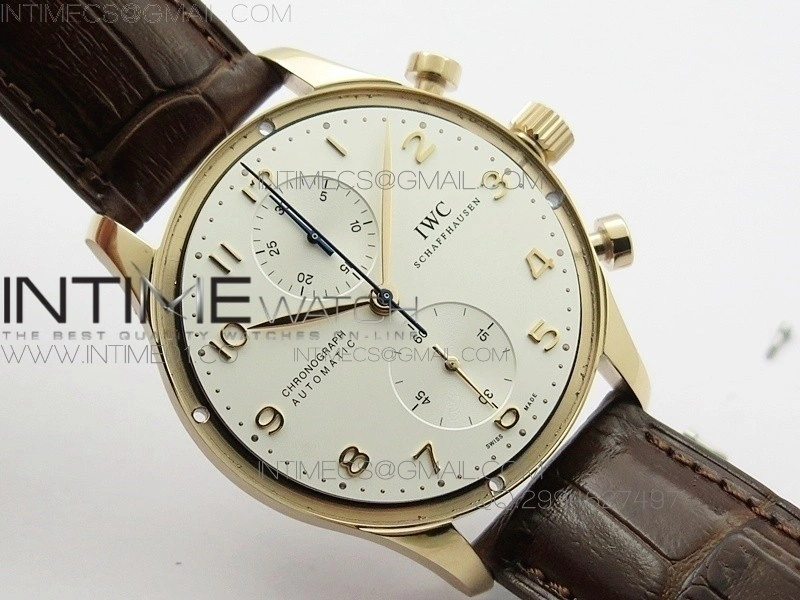 Portuguese IW371480 ZF V3 1:1 Best Edition RG White dial on Brown Leather Strap A79350