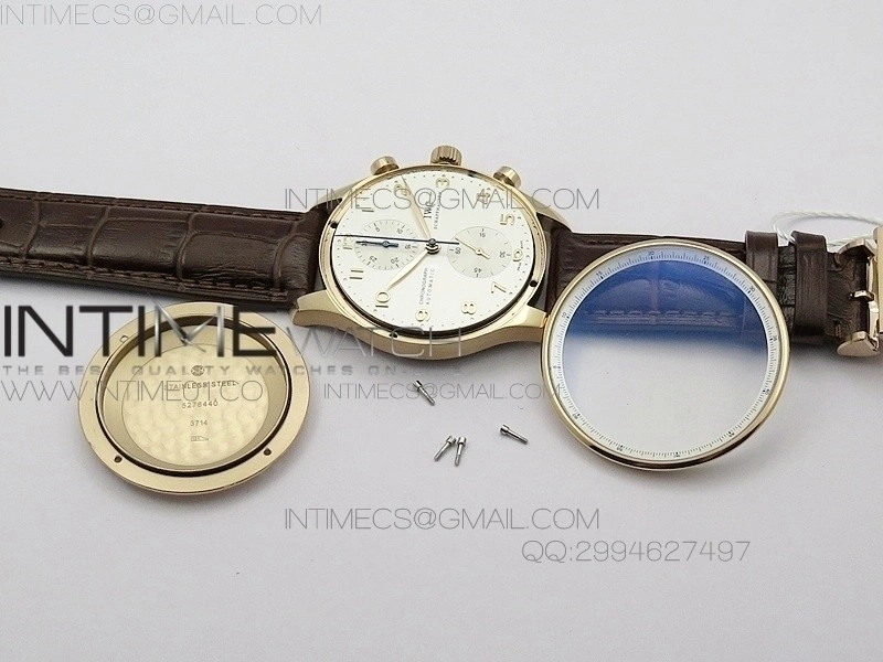 Portuguese IW371480 ZF V3 1:1 Best Edition RG White dial on Brown Leather Strap A79350