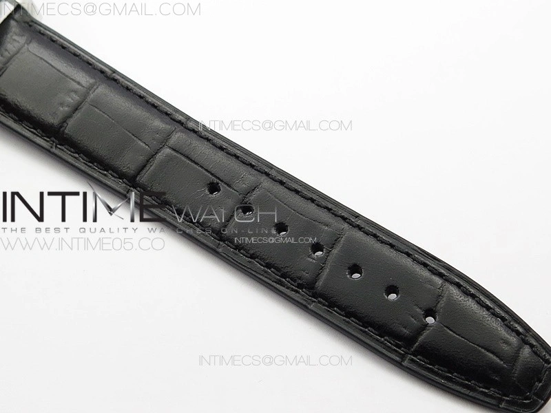 Portuguese IW371609 ZF V3 1:1 Best Edition SS Black Dial on Black Leather Strap A96355