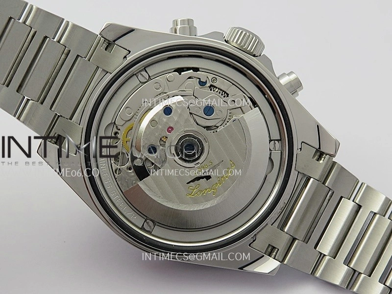 Conquest Chronograph 42mm Black Ceramic Bezel SS AF 1:1 Best Edition Brown Dial On SS Bracelet A7750