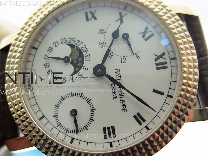 Calatrava 5057 Cortina Watch 50th Anniversary RG YSF 1:1 Best Edition White Dial on Black Leather Strap A240