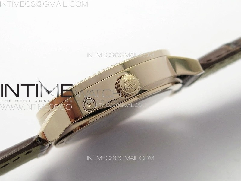 Calatrava 5057 Cortina Watch 50th Anniversary RG YSF 1:1 Best Edition White Dial on Black Leather Strap A240