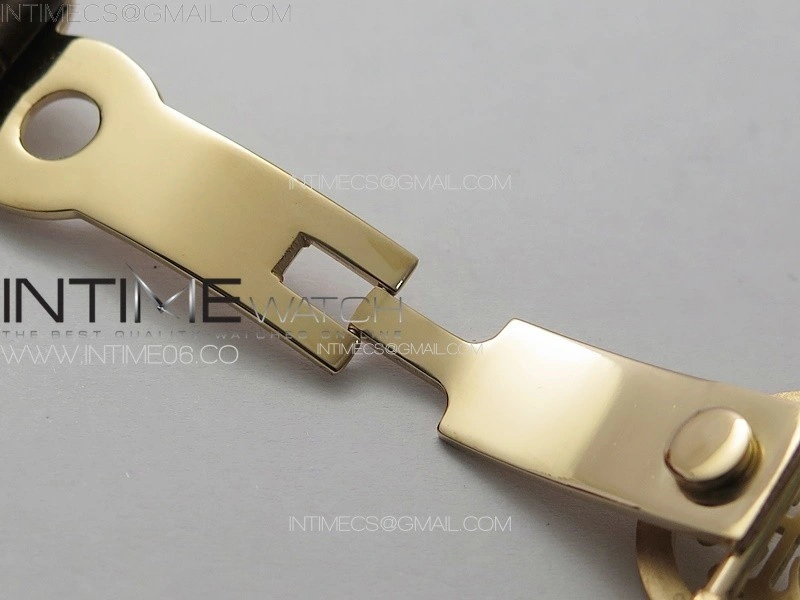 Calatrava 5057 Cortina Watch 50th Anniversary RG YSF 1:1 Best Edition White Dial on Black Leather Strap A240