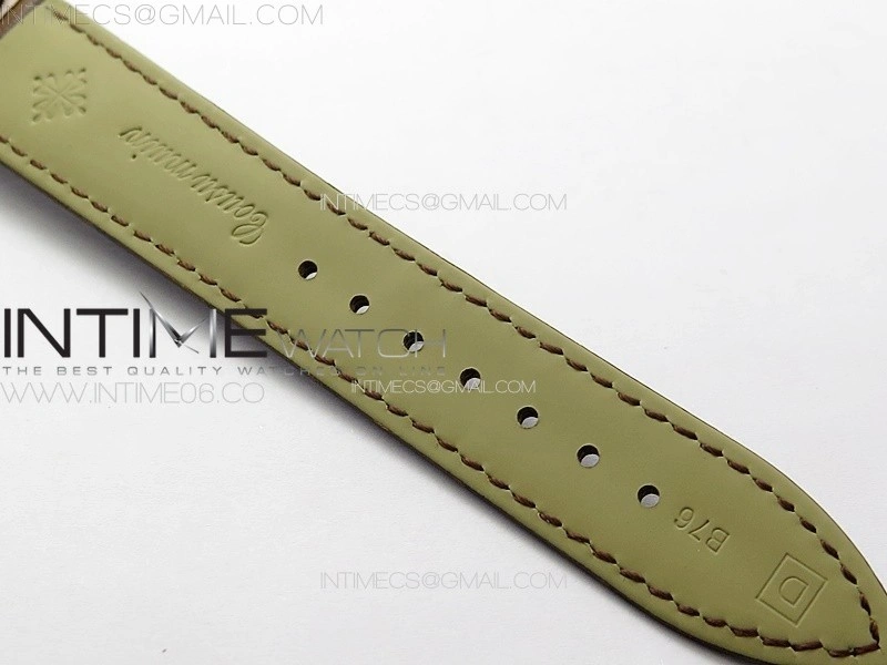 Calatrava 5057 Cortina Watch 50th Anniversary RG YSF 1:1 Best Edition White Dial on Black Leather Strap A240