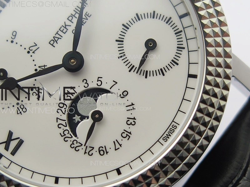 Calatrava 5057 Cortina Watch 50th Anniversary SS YSF 1:1 Best Edition White Dial on Black Leather Strap A240