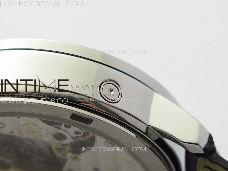 Calatrava 5057 Cortina Watch 50th Anniversary SS YSF 1:1 Best Edition White Dial on Black Leather Strap A240