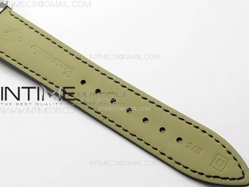 Calatrava 5057 Cortina Watch 50th Anniversary SS YSF 1:1 Best Edition White Dial on Black Leather Strap A240