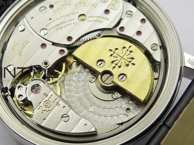 Calatrava 5057 Cortina Watch 50th Anniversary SS YSF 1:1 Best Edition White Dial on Black Leather Strap A240