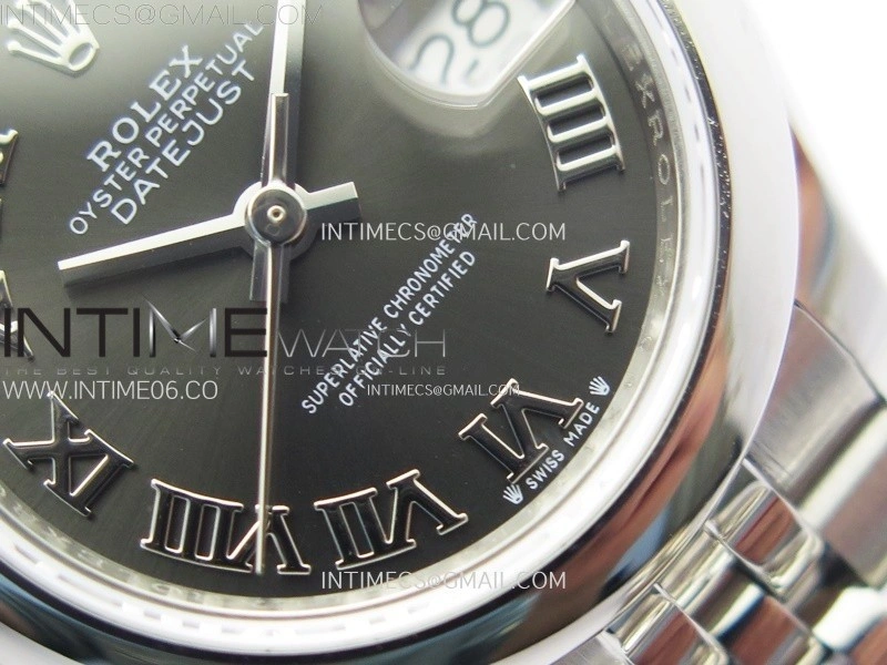 Datejust 28mm 279166 Smooth Bezel SS APSF Best Edition Gray Dial Roman Markers on SS Jubilee Bracelet NH05
