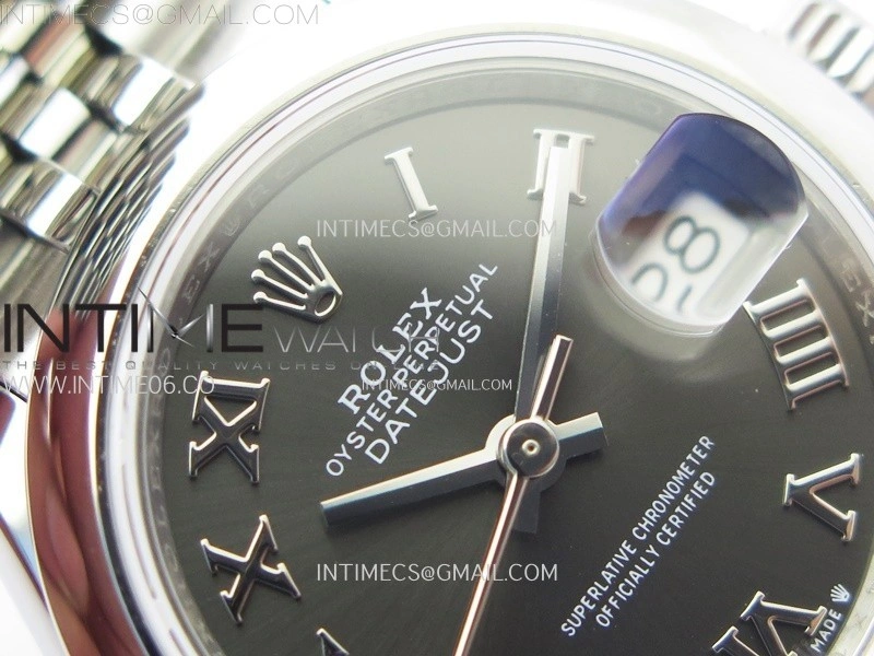 Datejust 28mm 279166 Smooth Bezel SS APSF Best Edition Gray Dial Roman Markers on SS Jubilee Bracelet NH05