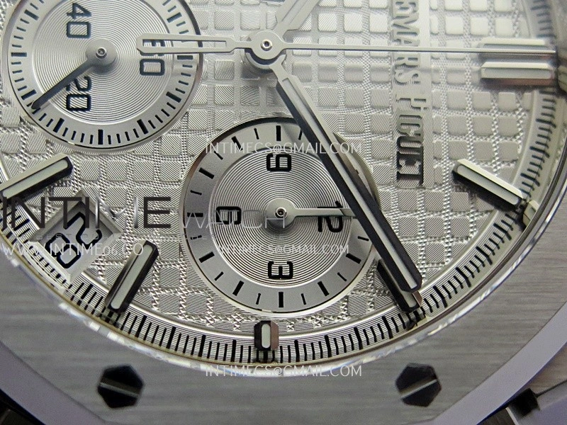 Royal Oak Chrono 26240 50th SS V2 DDF 1:1 Best Edition Silver Dial On White Rubber Strap Super Clone DD4401