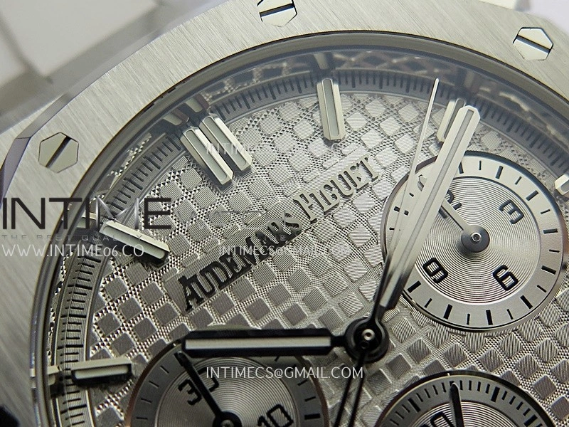 Royal Oak Chrono 26240 50th SS V2 DDF 1:1 Best Edition Silver Dial On White Rubber Strap Super Clone DD4401