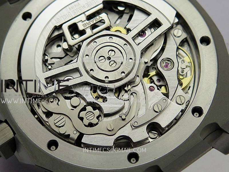 Royal Oak Chrono 26240 50th SS V2 DDF 1:1 Best Edition Silver Dial On White Rubber Strap Super Clone DD4401